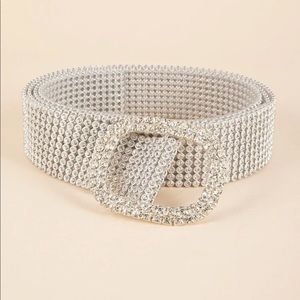 Rhinestone belt - Silver - NEVER WORN - One Size